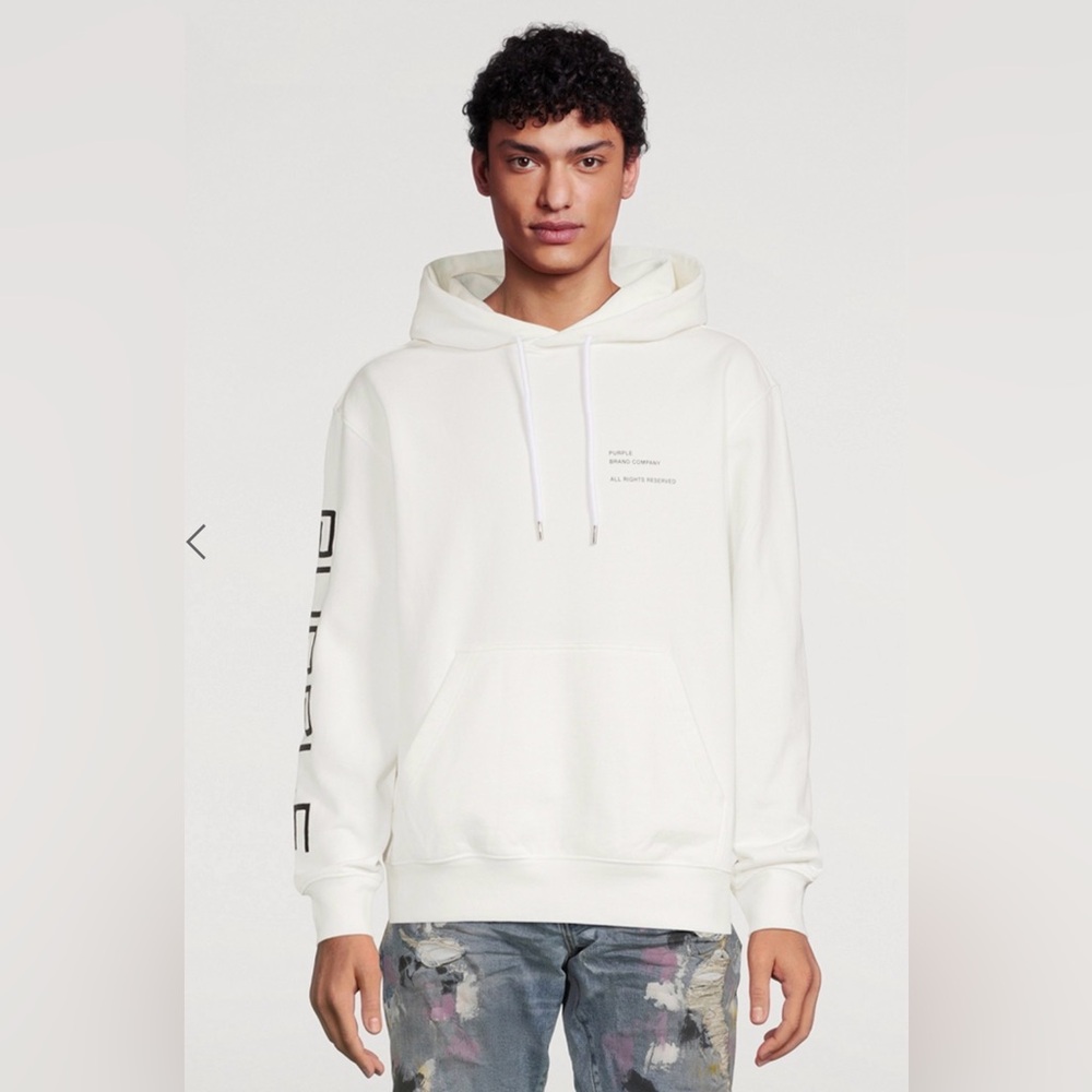 PURPLE BRAND Wordmark French Terry Hoodie - XL